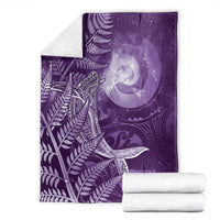 New Zealand Matariki Blanket Maori Koru With Humpback Whale Purple