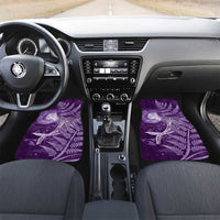 New Zealand Matariki Car Mats Maori Koru With Humpback Whale Purple