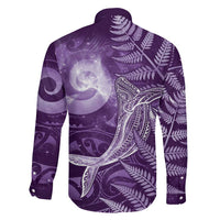 New Zealand Matariki Family Matching Puletasi and Hawaiian Shirt Maori Koru With Humpback Whale Purple LT05 - Polynesian Pride