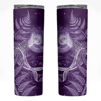 New Zealand Matariki Skinny Tumbler Maori Koru With Humpback Whale Purple LT05 Purple - Polynesian Pride