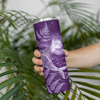 New Zealand Matariki Skinny Tumbler Maori Koru With Humpback Whale Purple LT05 - Polynesian Pride
