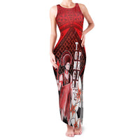 The First King Of Tonga Family Matching Tank Maxi Dress and Hawaiian Shirt Tongan Pride LT05 Mom's Dress Red - Polynesian Pride