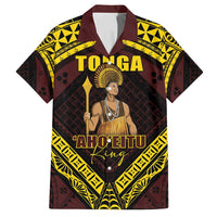 Tonga First King Family Matching Off Shoulder Maxi Dress and Hawaiian Shirt Ahoeitu Know Your Roots