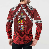 Tonga Emancipation Day Button Sweatshirt Tongan Kupesi Pattern