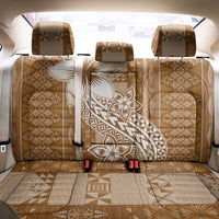 Tonga Kupesi Ngatu Back Car Seat Cover Vintage Brown Plumeria