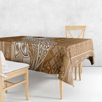 Tonga Kupesi Ngatu Tablecloth Vintage Brown Plumeria