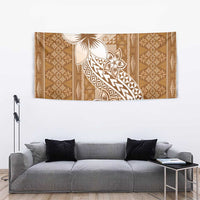 Tonga Kupesi Ngatu Tapestry Vintage Brown Plumeria