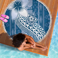 Tonga Kupesi Ngatu Beach Blanket Vintage Blue Plumeria