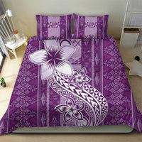 Tonga Kupesi Ngatu Bedding Set Vintage Purple Plumeria
