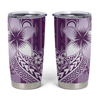 Tonga Kupesi Ngatu Tumbler Cup Vintage Purple Plumeria LT05 Purple - Polynesian Pride
