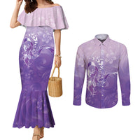 Lupus Awareness Month Couples Matching Mermaid Dress and Long Sleeve Button Shirt Polynesian Style