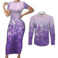 Lupus Awareness Month Couples Matching Short Sleeve Bodycon Dress and Long Sleeve Button Shirt Polynesian Style