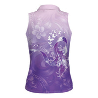 Lupus Awareness Month Women Sleeveless Polo Shirt Polynesian Style LT05 - Polynesian Pride