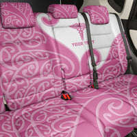Personalised New Zealand Nurse Back Car Seat Cover Maori Koru Pink Version