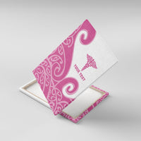 Personalised New Zealand Nurse Canvas Wall Art Maori Koru Pink Version LT05 With Frame Pink - Polynesian Pride