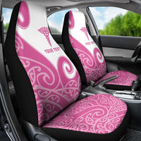 Personalised New Zealand Nurse Car Seat Cover Maori Koru Pink Version