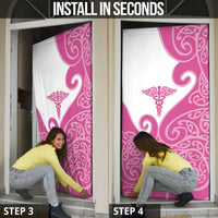 New Zealand Nurse Door Cover Maori Koru Pink Version