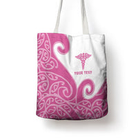 Personalised New Zealand Nurse Tote Bag Maori Koru Pink Version