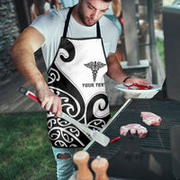 Personalised New Zealand Nurse Apron Maori Koru Black Version