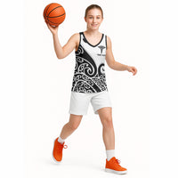 Personalised New Zealand Nurse Basketball Jersey Maori Koru Black Version