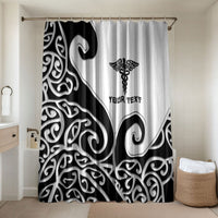 Personalised New Zealand Nurse Bathroom Set Maori Koru Black Version