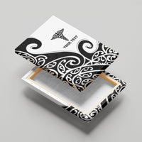 Personalised New Zealand Nurse Canvas Wall Art Maori Koru Black Version