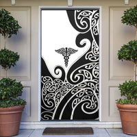 New Zealand Nurse Door Cover Maori Koru Black Version