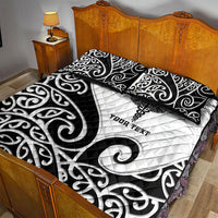Personalised New Zealand Nurse Quilt Bed Set Maori Koru Black Version