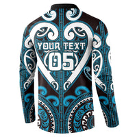 Custom Aotearoa Ngati Porou Button Sweatshirt Maori Tribal Pattern