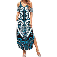 Custom Aotearoa Ngati Porou Family Matching Summer Maxi Dress and Hawaiian Shirt Maori Tribal Pattern