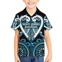 Custom Aotearoa Ngati Porou Kid Hawaiian Shirt Maori Tribal Pattern
