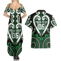 Custom Aotearoa Ngai Tahu Couples Matching Summer Maxi Dress and Hawaiian Shirt Maori Tribal Pattern