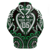 Custom Aotearoa Ngai Tahu Zip Hoodie Maori Tribal Pattern