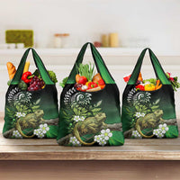 Aotearoa New Zealand Tuatara Grocery Bag Maori Koru Art