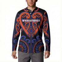 Custom Aotearoa Whakatohea Button Sweatshirt Maori Tribal Pattern LT05 - Polynesian Pride