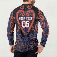Custom Aotearoa Whakatohea Button Sweatshirt Maori Tribal Pattern LT05 - Polynesian Pride