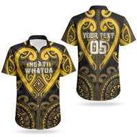 Custom Aotearoa Ngati Whatua Couples Matching Off The Shoulder Long Sleeve Dress and Hawaiian Shirt Maori Tribal Pattern LT05 - Polynesian Pride