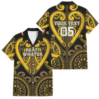 Custom Aotearoa Ngati Whatua Family Matching Mermaid Dress and Hawaiian Shirt Maori Tribal Pattern LT05 Dad's Shirt - Short Sleeve Yellow - Polynesian Pride