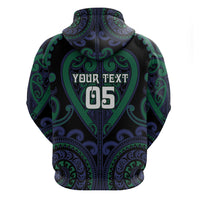 Custom Aotearoa Ngati Pikiao Zip Hoodie Maori Tribal Pattern LT05 - Polynesian Pride