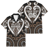 Custom Aotearoa Kati Mamoe Family Matching Mermaid Dress and Hawaiian Shirt Maori Tribal Pattern LT05 Dad's Shirt - Short Sleeve Brown - Polynesian Pride