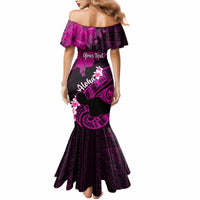 Personalized Hawaii Maui Mermaid Dress Polynesian Fish Hook Hibiscus Pink Version LT05 - Polynesian Pride
