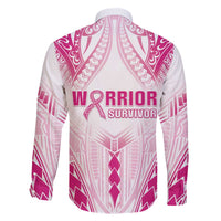 Breast Cancer Pink Out Family Matching Off Shoulder Short Dress and Hawaiian Shirt Polynesian Art Tattoo White Version LT05 - Polynesian Pride