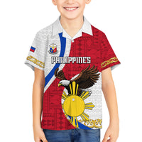 Personalized Philippines Family Matching Off Shoulder Short Dress and Hawaiian Shirt The Eight-Rayed Sun Bald Eagle Polynesian Pattern LT05 Son's Shirt Red - Polynesian Pride