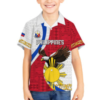 Personalized Philippines Family Matching Short Sleeve Bodycon Dress and Hawaiian Shirt The Eight-Rayed Sun Bald Eagle Polynesian Pattern LT05 Son's Shirt Red - Polynesian Pride
