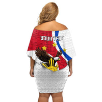 Personalized Philippines Off Shoulder Short Dress The Eight-Rayed Sun Bald Eagle Polynesian Pattern LT05 - Polynesian Pride