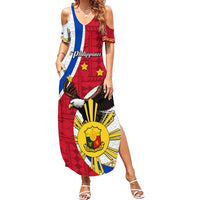 Personalized Philippines Summer Maxi Dress The Eight-Rayed Sun Bald Eagle Polynesian Pattern LT05 Women Red - Polynesian Pride