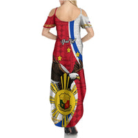 Personalized Philippines Summer Maxi Dress The Eight-Rayed Sun Bald Eagle Polynesian Pattern LT05 - Polynesian Pride