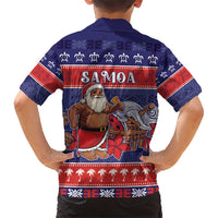 Samoa Christmas Family Matching Short Sleeve Bodycon Dress and Hawaiian Shirt Samoan Santa Claus Manuia Le Kerisimasi LT05 - Polynesian Pride