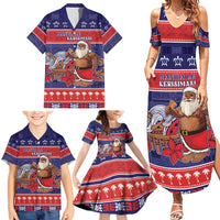 Samoa Christmas Family Matching Summer Maxi Dress and Hawaiian Shirt Samoan Santa Claus Manuia Le Kerisimasi LT05 - Polynesian Pride