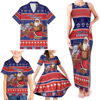 Samoa Christmas Family Matching Tank Maxi Dress and Hawaiian Shirt Samoan Santa Claus Manuia Le Kerisimasi LT05 - Polynesian Pride